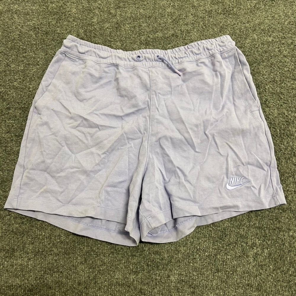 Nike Shorts Womens Size M Purple Cotton Jersey Casual Athletic Lounge Logo 53222